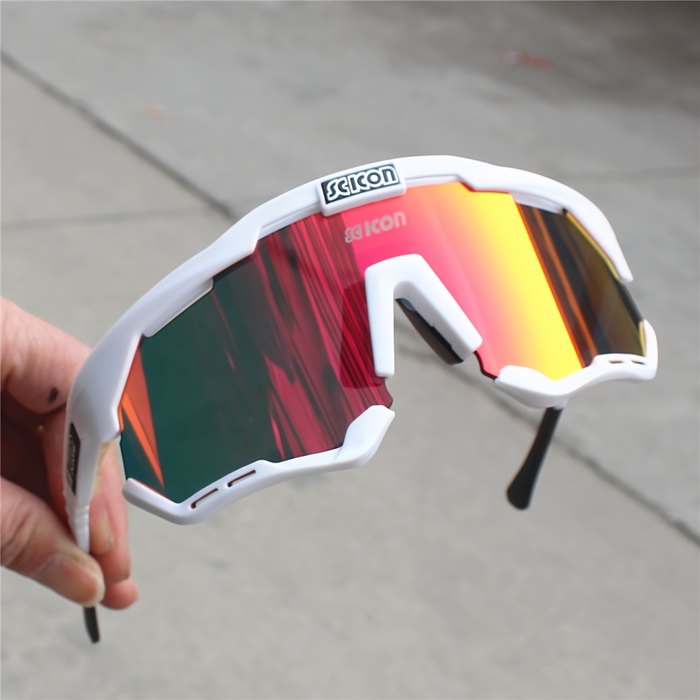   unisex cycling fashion glasses lightweight sports goggles for men women yellow blue reflective frame durable tr material ideal for mtb outdoor riding driving outdoor eyewear aerodynamic frame cycling accessories