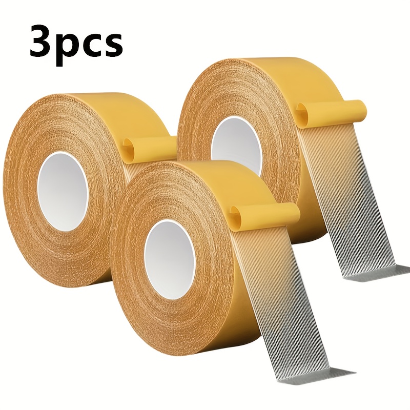 TEMU 3pcs Set Of Heavy-duty Double-sided Fiber Tape, Nano Tape, Strong Adhesive Tape, Washable, Reusable And Durable Tape, Suitable For Posters,