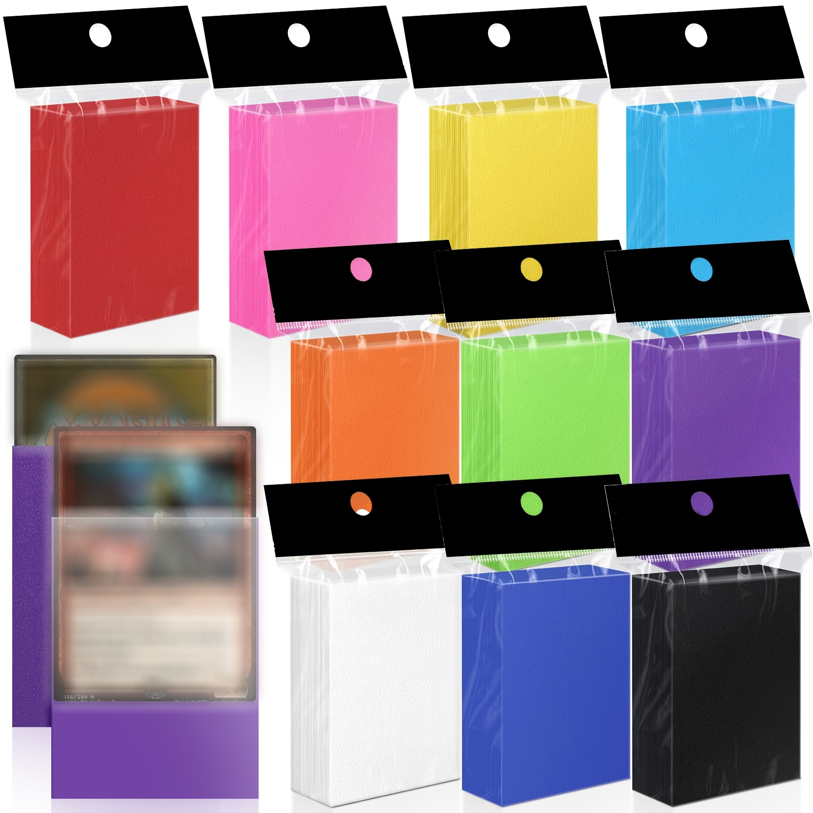 

1000 Count Card Sleeves For Trading Cards, Soft Baseball Plastic Card Sleeve For Standard Cards, Fit For Mtg, Football/sports Cards, Game Cards