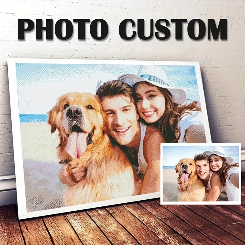 

Personalized 5d Kit - Custom Photo Round Diamond Embroidery Craft - Animal & Landscape Mosaic Art Set For Decor Gift