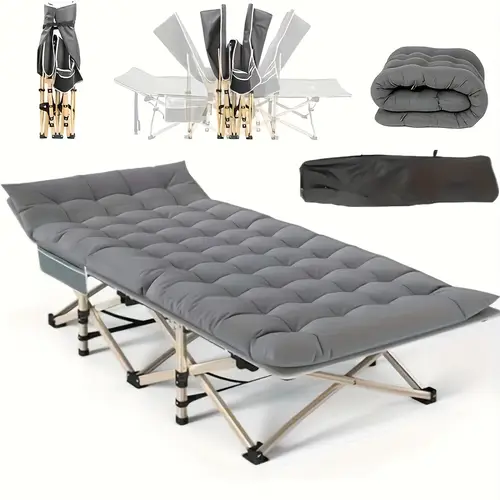 summer outdoor camping bed 72 inch 6 position adjustable headrest heavy duty folding mattress with thick breathable fabric thick for comfortable outdoor use