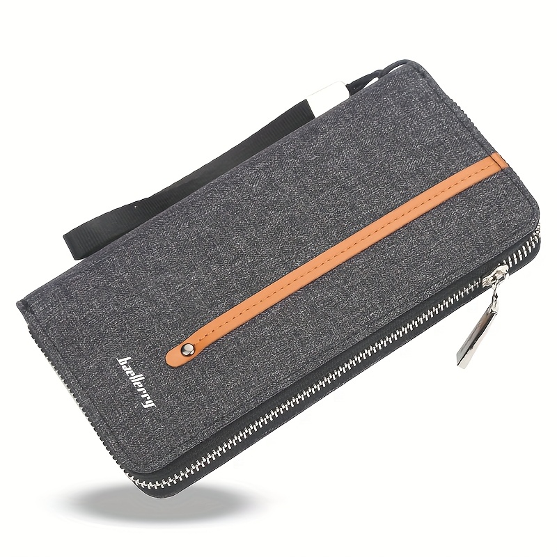 Image of 1pc Baellerry Fashion Men' Wallet, Long Large Capacity Trendy Phone Card Holder With Zipper, 2025 , Spacious Single-zip Wallet For Business, Office, , And Gifting – Birthdays, Valentine’s Day &