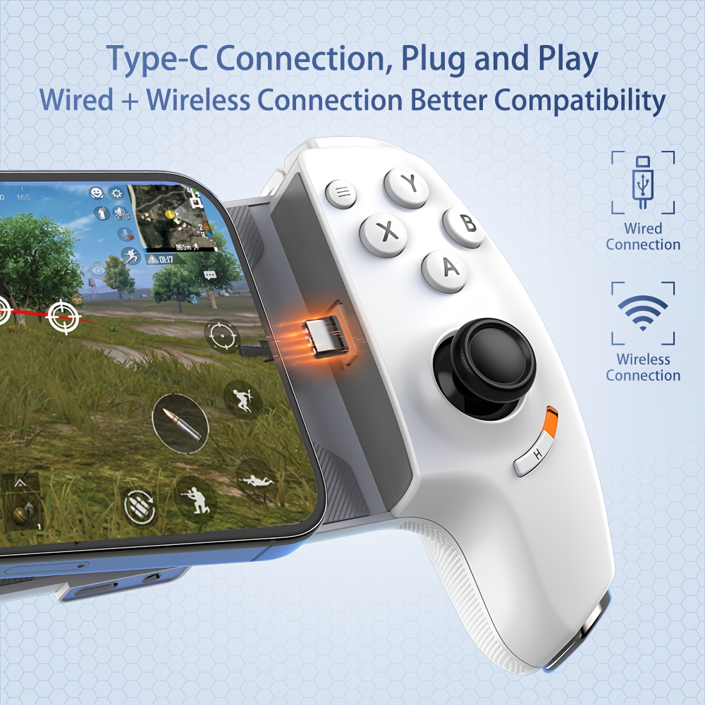 2025 game controller ios mfi switch supports ps and steam streaming games connection honeycomb heat dissipation dual hall joystick hall trigger turbo and auto combo functions Product details 3