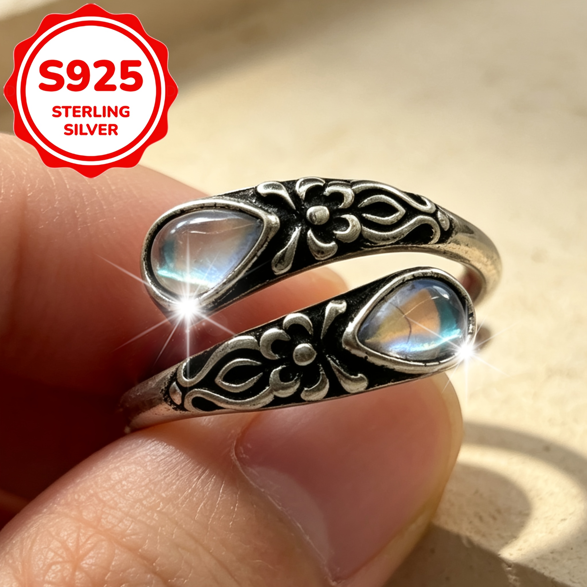 TEMU 1pc Women's Fashion Individual Ring S925 Silver Spoon-shaped Ring Victorian Retro Relief Bow Bosnia Style Band Suitable For Best Friend Gift,