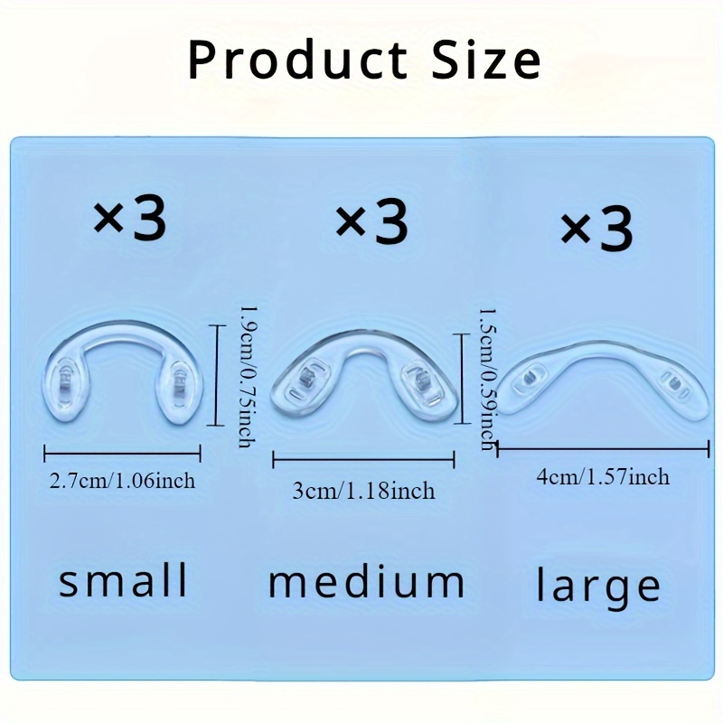TEMU Lot de 9 coussinets de nez confortables pour lunettes - Antidérapants, -écrasement, en U, ajustement parfait, réduit les marques de pression