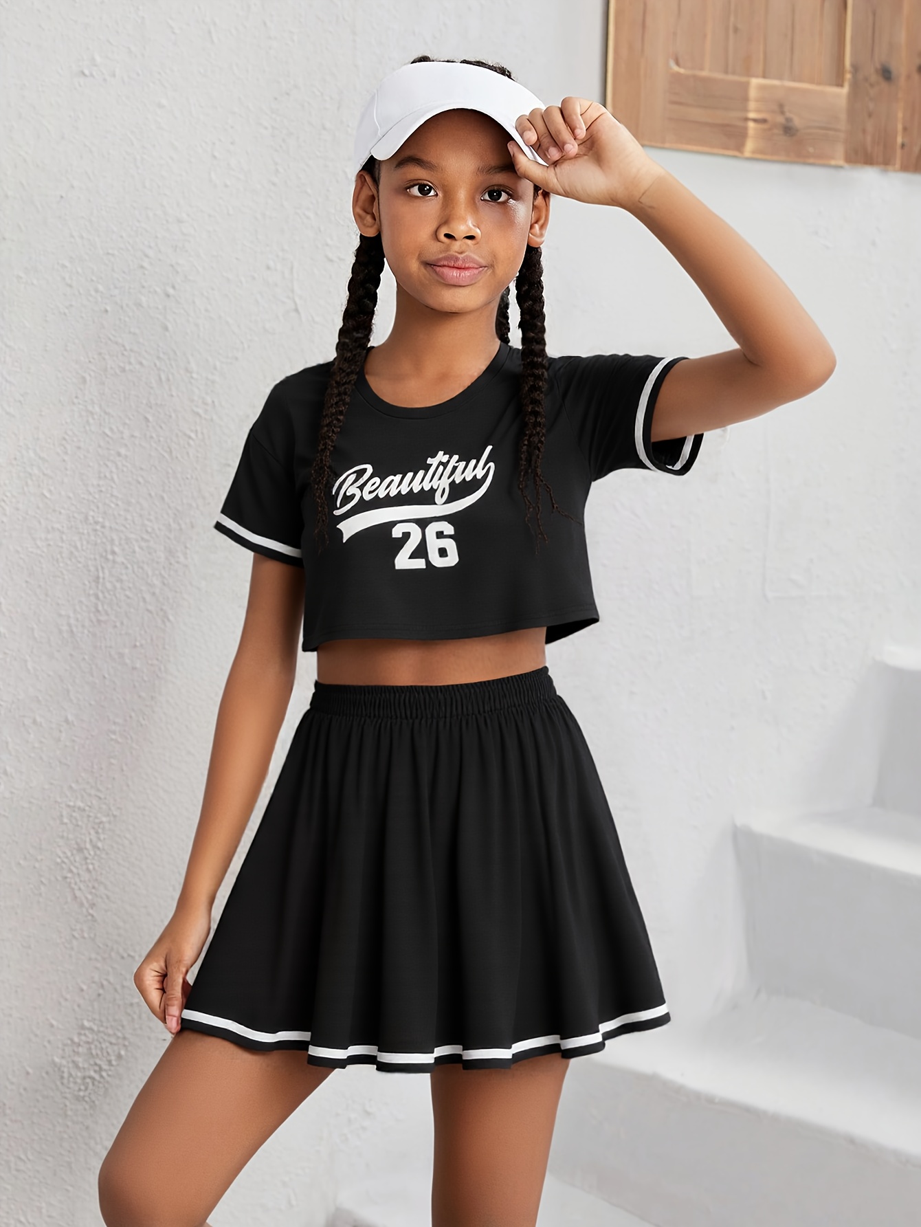 Outfit Casual Tennis Skirt Crew Neck Outfit Women's Tennis Dress