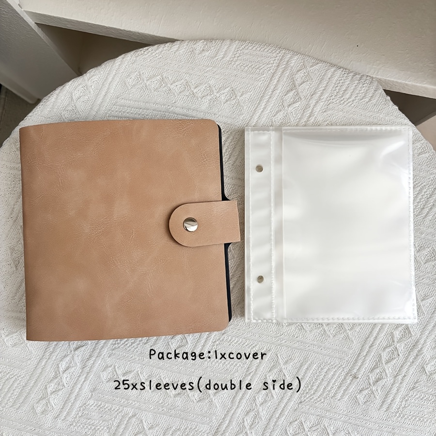 E-shop 1 Set Lose-Blatt-PU-Sammelbuch, 50 Samenbeutel, quadratische 2-Loch-Ordner-Umschläge zur Aufbewahrung von Pflanzensamen, Organizer-Halter