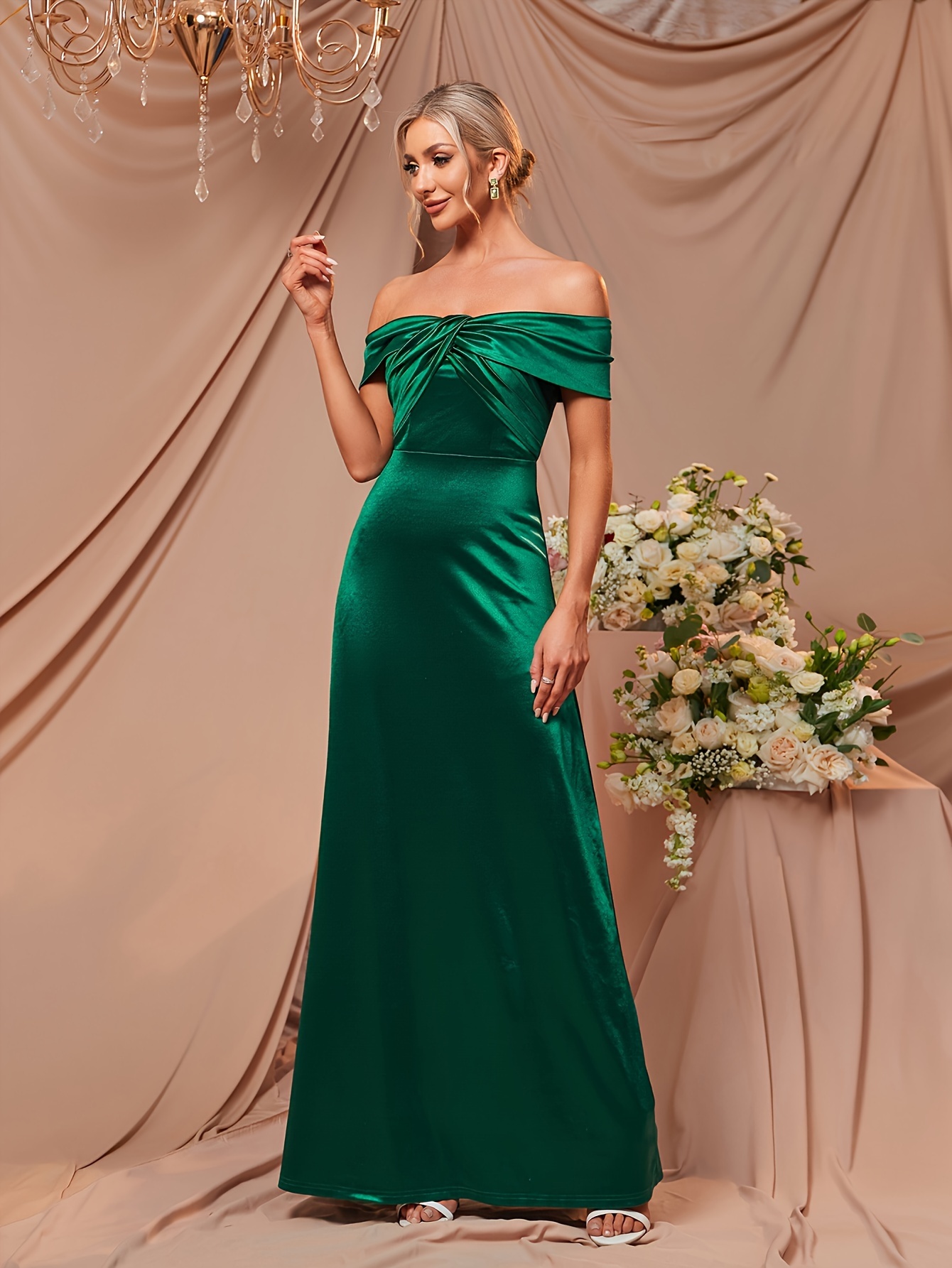 Ruched formal fashion gowns