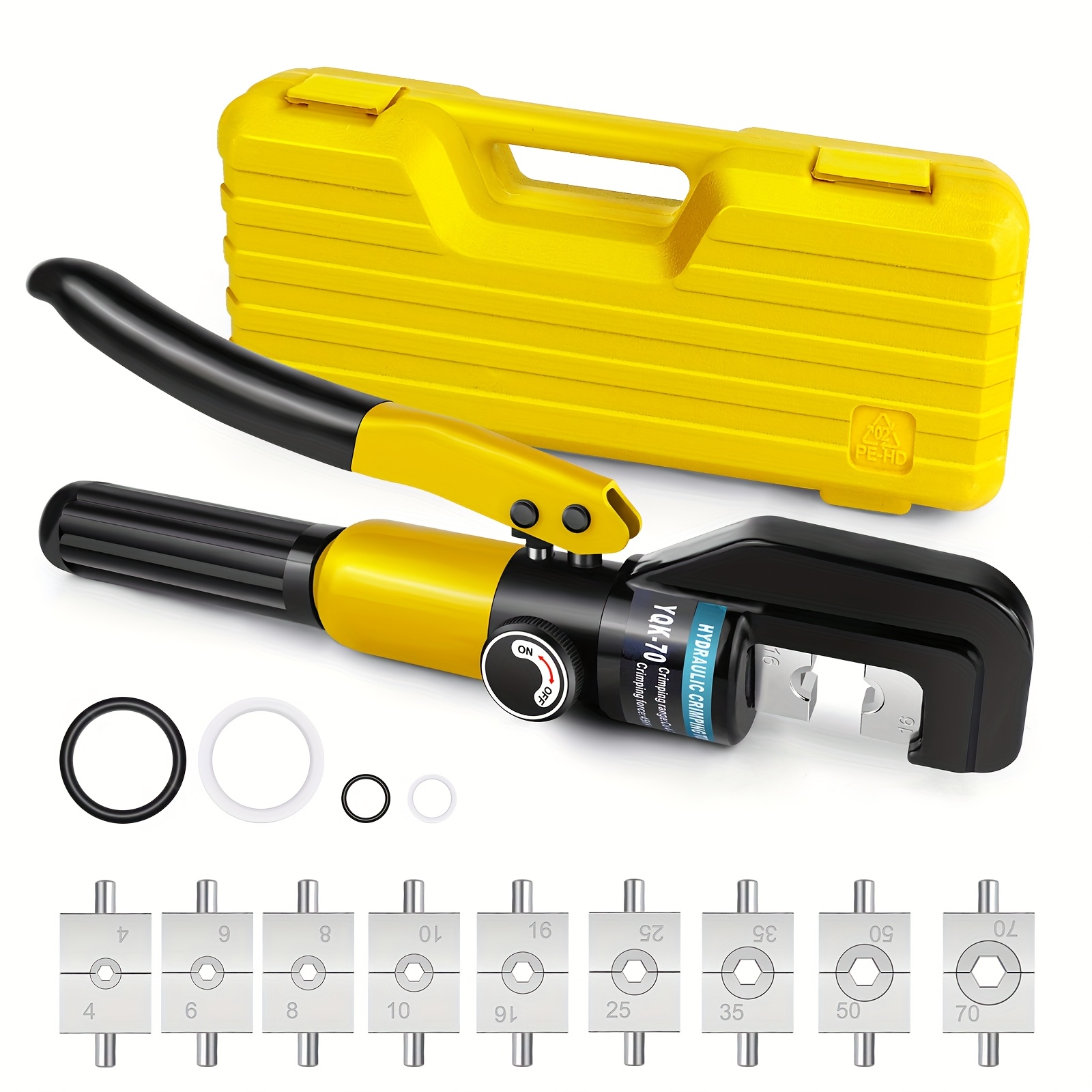 Image of Universal Hydraulic Crimping Tool - 9 Crimping Shapes, Suitable For 4-70mm² Copper And Aluminum Cable Lugs, Wire Connectors, Crimper, Crimper, Highquality Crimper, Automotive Wiring