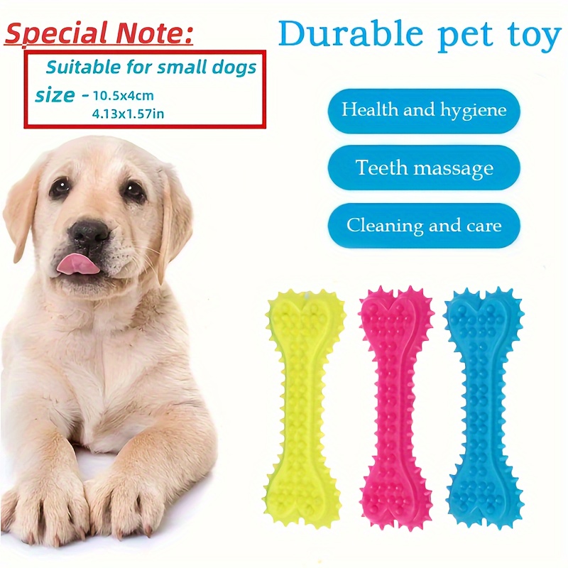 

3pcs Dog Chew Toy, Bone Shaped Dog Chew Toy Teeth Cleaning, Rubber Toothbrush Stick Chew Toy For Training And Entertainment