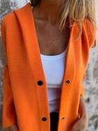 chaqueta con capucha y botones en el para mujer, estilo casual, con cuello , color , ropa de abrigo para otoño e invierno, larga, y acogedora, adecuada para ropa casual, otoño e invierno, diseño de cuello , chaqueta .