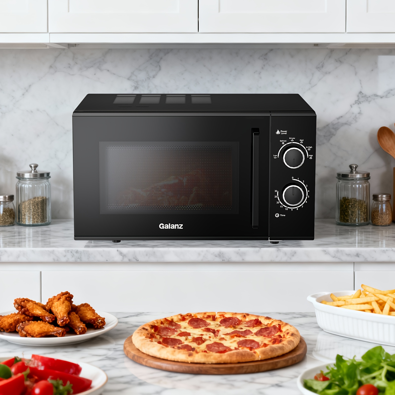 Image of Galanz 25l Large Capacity 900w Household Mechanical Microwave Oven, Mechanical Knob Control Six- Adjustable Microwave Oven, Defrosting, Quick Heating, Easy To Clean Multi-functional Heating Oven