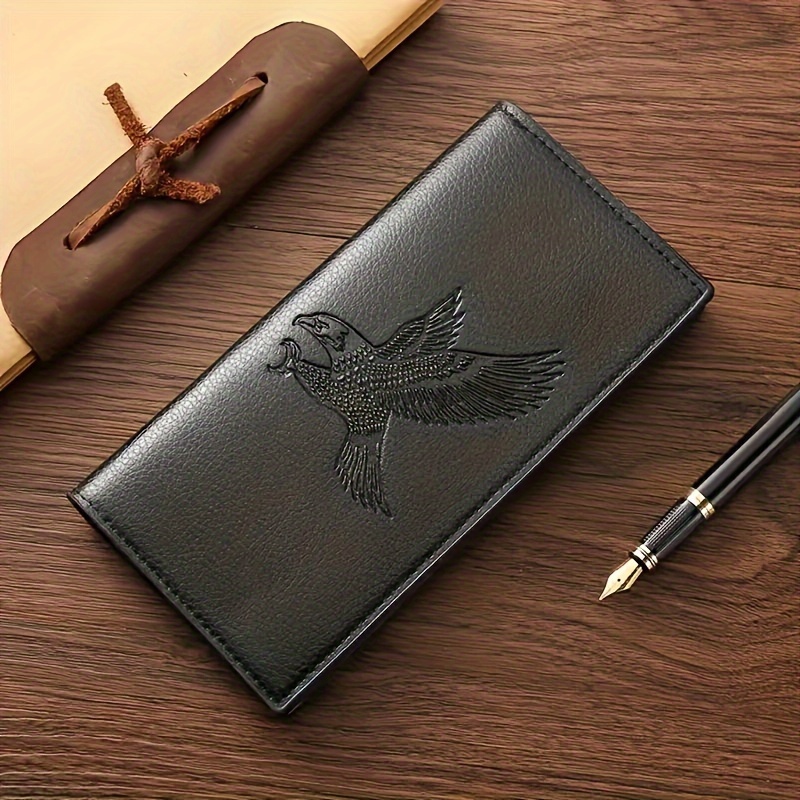 

Large Capacity Pu Leather Men' With Rfid Blocking, Stylish Embossed Card Holder For Credit Cards, Cash And Id