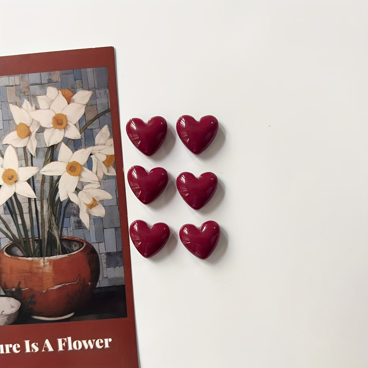 TEMU Set di 6 lavagne magnetiche da frigorifero a forma di cuore, decorazioni resistenti per cucina e casa, per decorazioni festive.