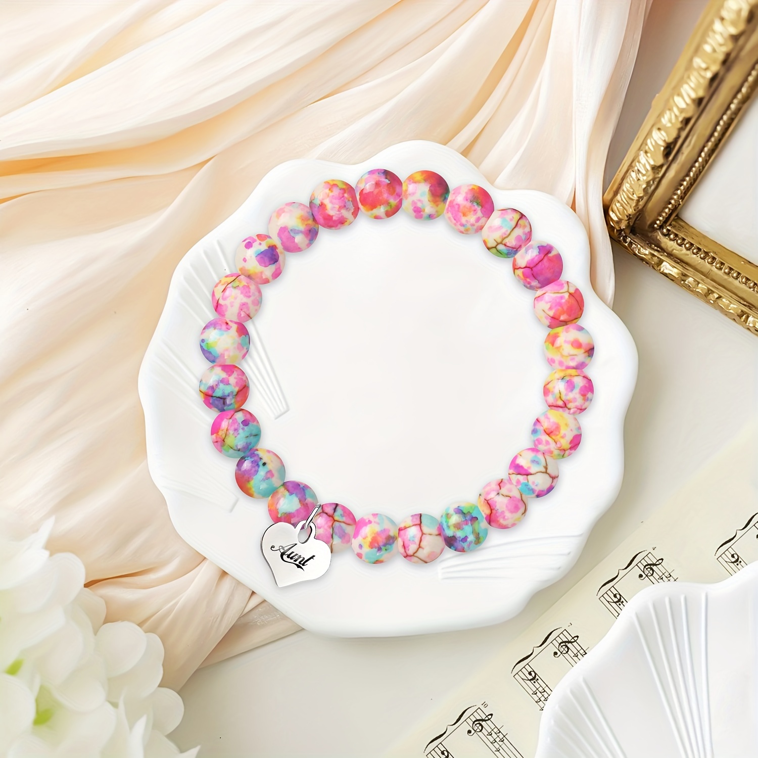 Women's Charming Peach Heart Bracelet, Romantic Gift