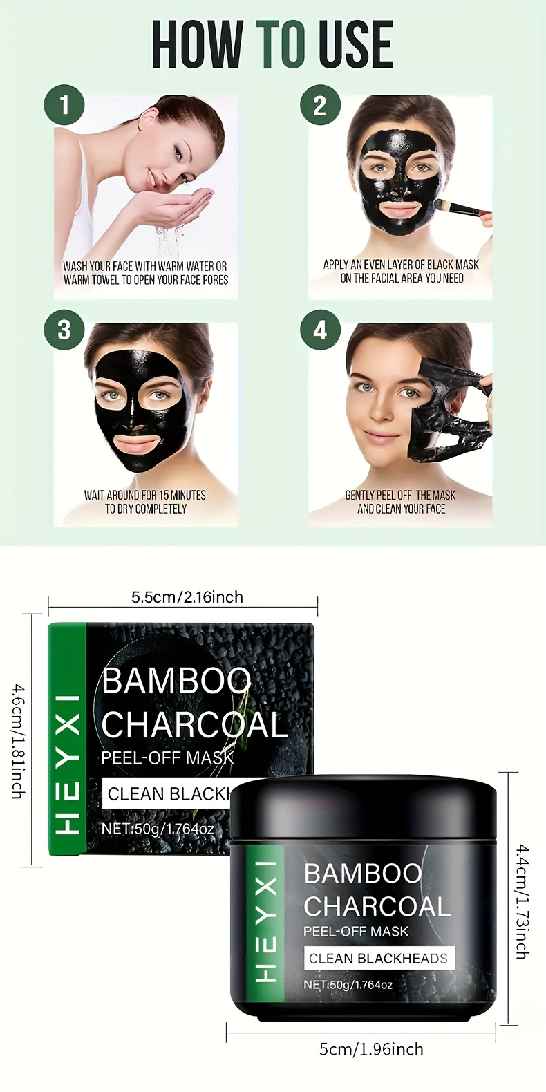 1pc Masque au Charbon de Bambou - Nettoyage Profond, Hydratant, Hypoallergénique, Sans BPA, Parfum d'Aloe, Adapté à Tous les Types de Peau Beige Clair, Masque de Beauté, Nettoyage Beige Clair, Masque de Soin | Masque aux Ingrédients Naturels | Masque Hydratant