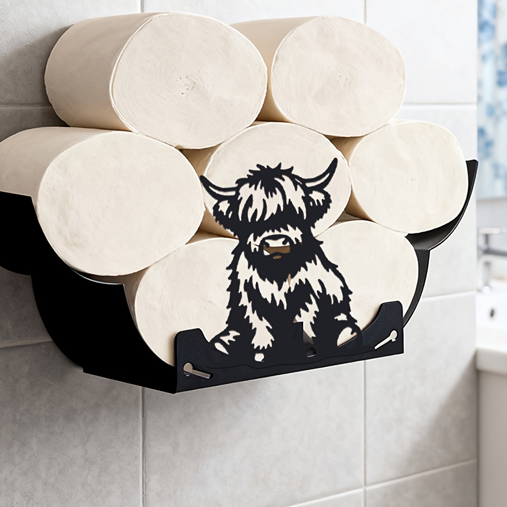 TEMU A Bull-shaped Tissue Holder That Hung Up, Perfect For Use In Bathrooms, Kitchens, And Bedrooms. Adjustable, Collapsible, And Sturdy, Making It A