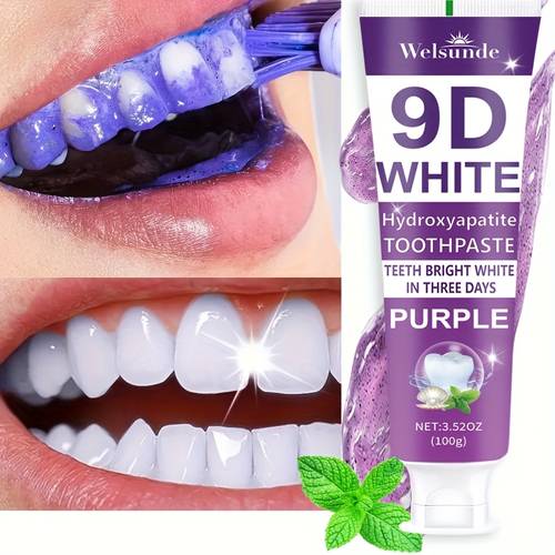 9d purple hydroxyapatite toothpaste for deep cleaning smile with gums travel size 100g 3 52oz ideal oral hygiene gift for women men suitable for everyday