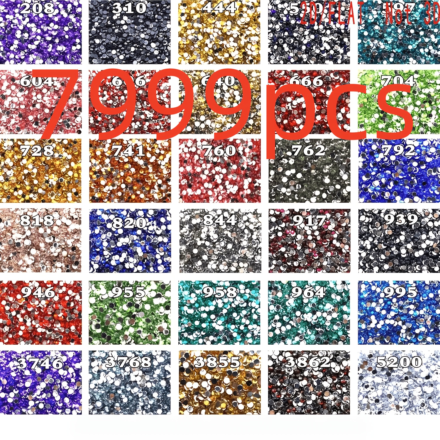 TEMU 7999pcs-30 Colors Round Resin Rhinestones Diamond Painting Kit Sparkling Resin Diamond Beads, Craft Additions, Round Beads, Diamond Painting