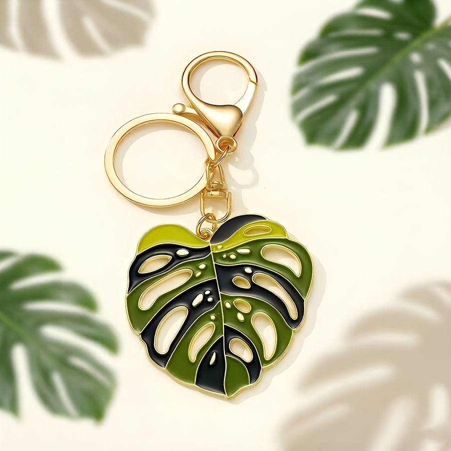 Temu – TEMU 1 Hollowed-out Leaf Pendant Keychain, An Elegant Key Accessory For Women’s Handbags