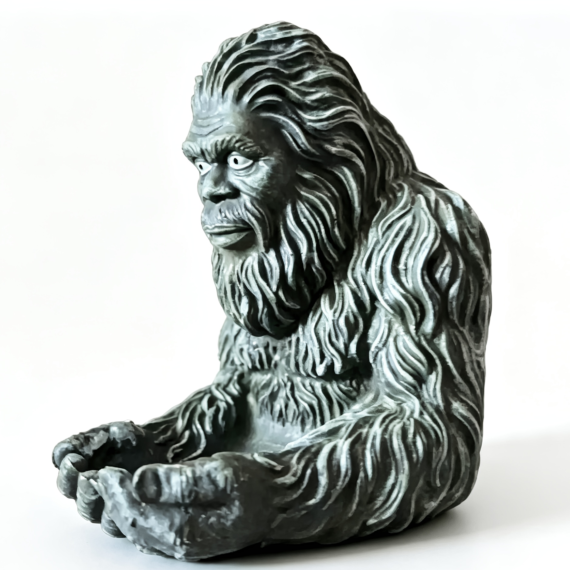 TEMU Cute Bird Feeder Statue, Funny Sasquatch Wild Bird Seed Tray, Resin Forest Creature Yard Ornament, Outdoor Garden Bird Bath Decor, Novelty