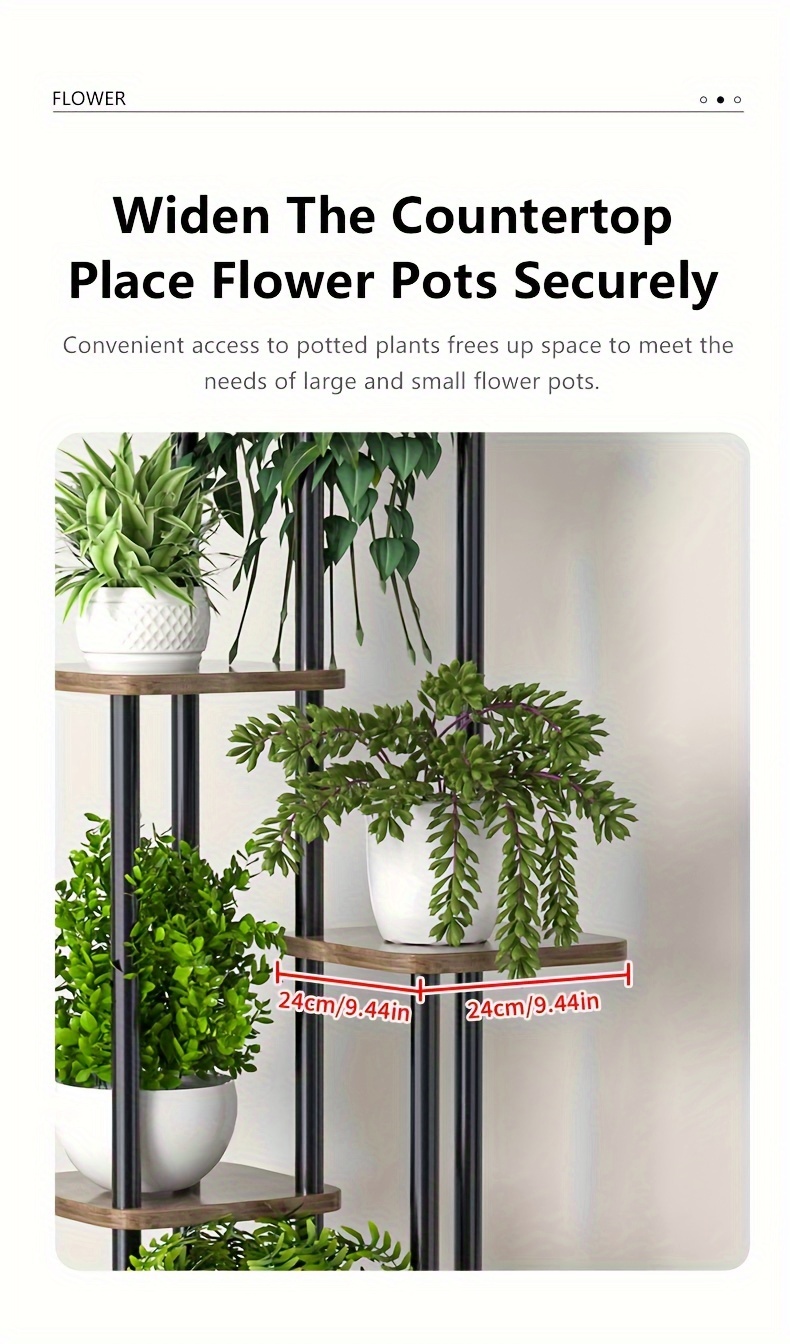 Single Plant Stand for Flowers, Wooden Shelf with 4/5/6 Layers, Display And Storage Shelf, Pot Rack Organizer for Home And Garden Decoration, Indoor Iron Shelf, Outdoor Display Holder for Flower Pots, Multi-Functional Flower Racks