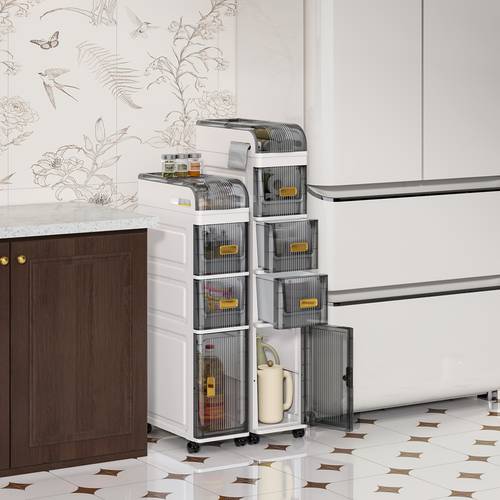 item picture 3 tier 5 tier bathroom storage cabinet multi layer design with locking wheels toilet bathroom drawer cabinet durable pp plastic material suitable for bathroom kitchen office living room floor standing storage cabinet