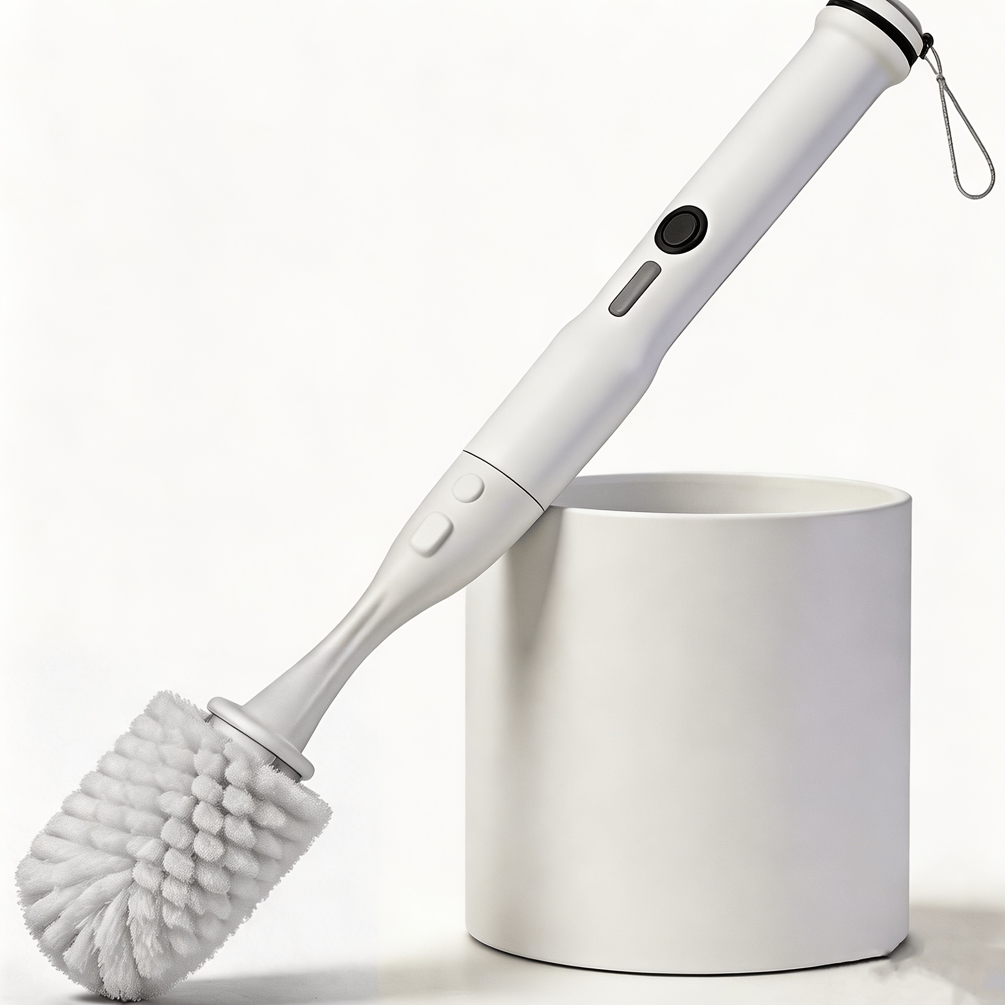 Image of Bathroom Toilet Brush With Holder, Plastic Long Handle Scrubber, Wall Mount/ventilated Base