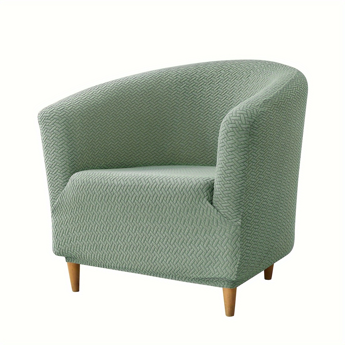 1pc Elastic Full-cover T-pattern Jacquard Club Sofa Cover Semi-circular Single Seat Sofa Cover