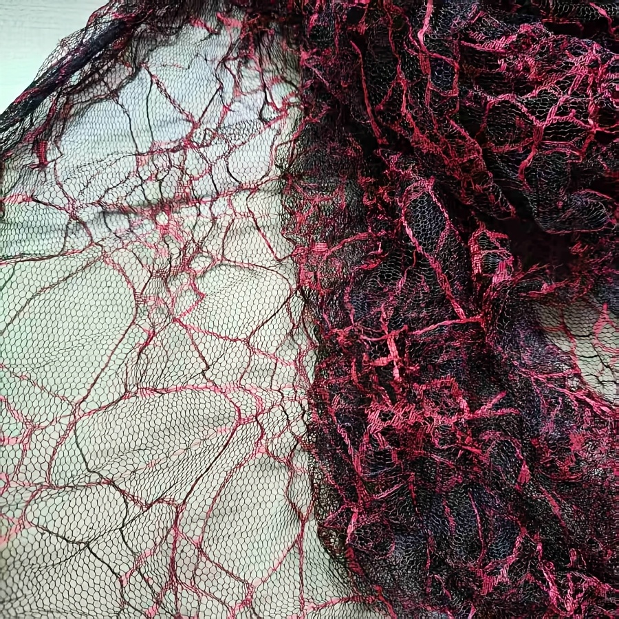TEMU Hollow Lace Mesh Fabric Soft Web Tulle Clothing Fabric Sewing Tablecloth Headscarf Scarf Material Event Party Halloween Decorations Craft Lining