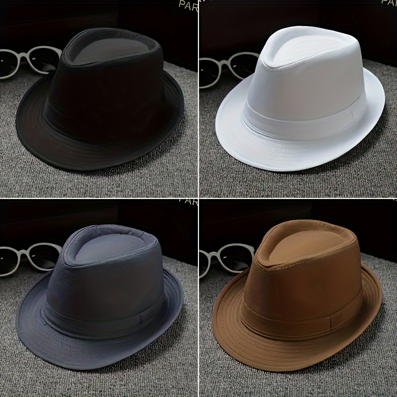 

​classic Solid Color Jazz Sun Hat Trendy British Style Unisex Hats Summer Panama Hats Casual Fedoras For Women Men