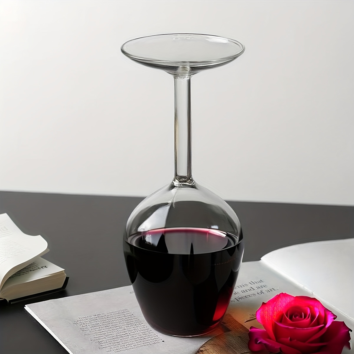 E-shop ., 400 ml, Kreatives umgekehrtes Weinglas, einzigartige Form und auffälliges Design. Glasmaterial, exquisites Design, Premium-Textur. Geeignet
