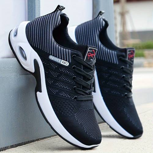 mens running shoes tennis jogging sneaker lightweight knitting breathable athletic walking shoes