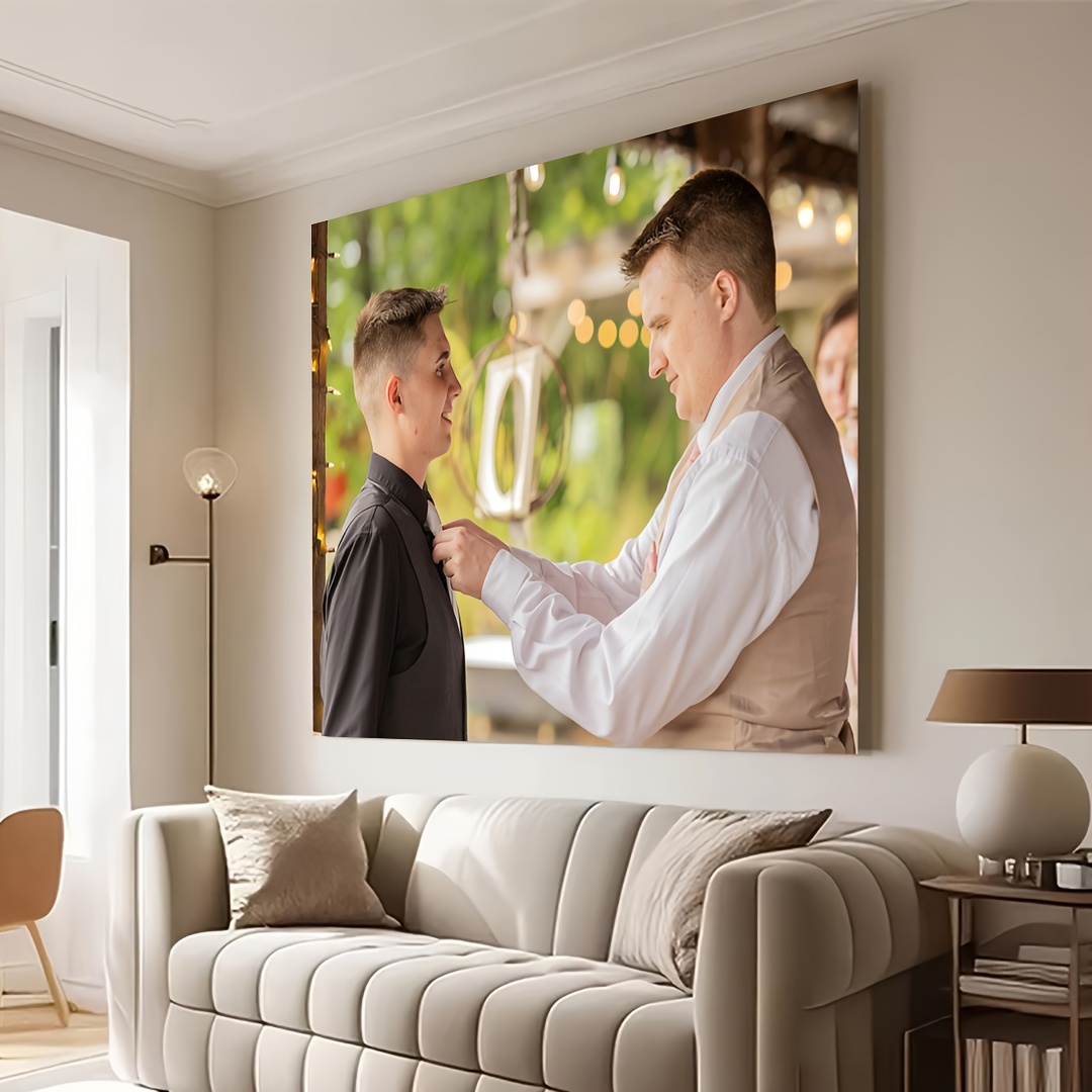 Modern Personalized Baby Photo & Text Canvas Poster