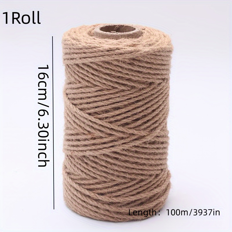 Turbokey 54Yards/Roll 2mm Green Jute Rope Hemp Twine Strong Cord Thick Rope String for Christmas Gift Wrapping, Wedding DIY Craft Home Garden Deco?Army Green?