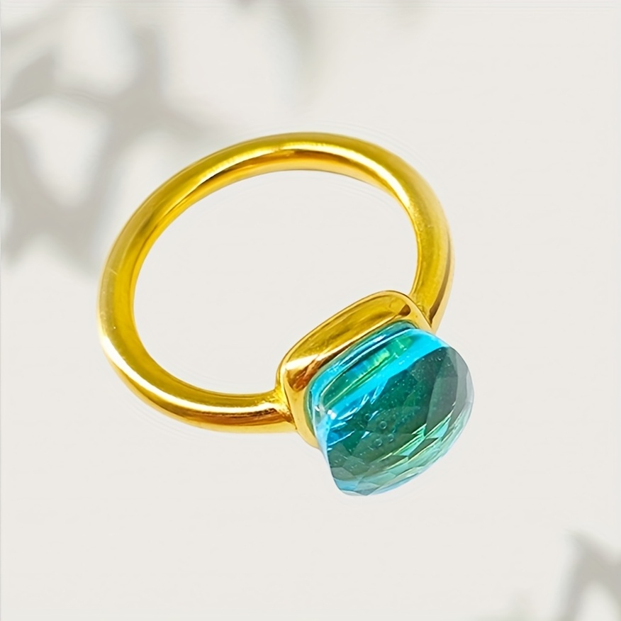 Women's Mushroom Head Square Ring & Sexy Stainless Steel Ring