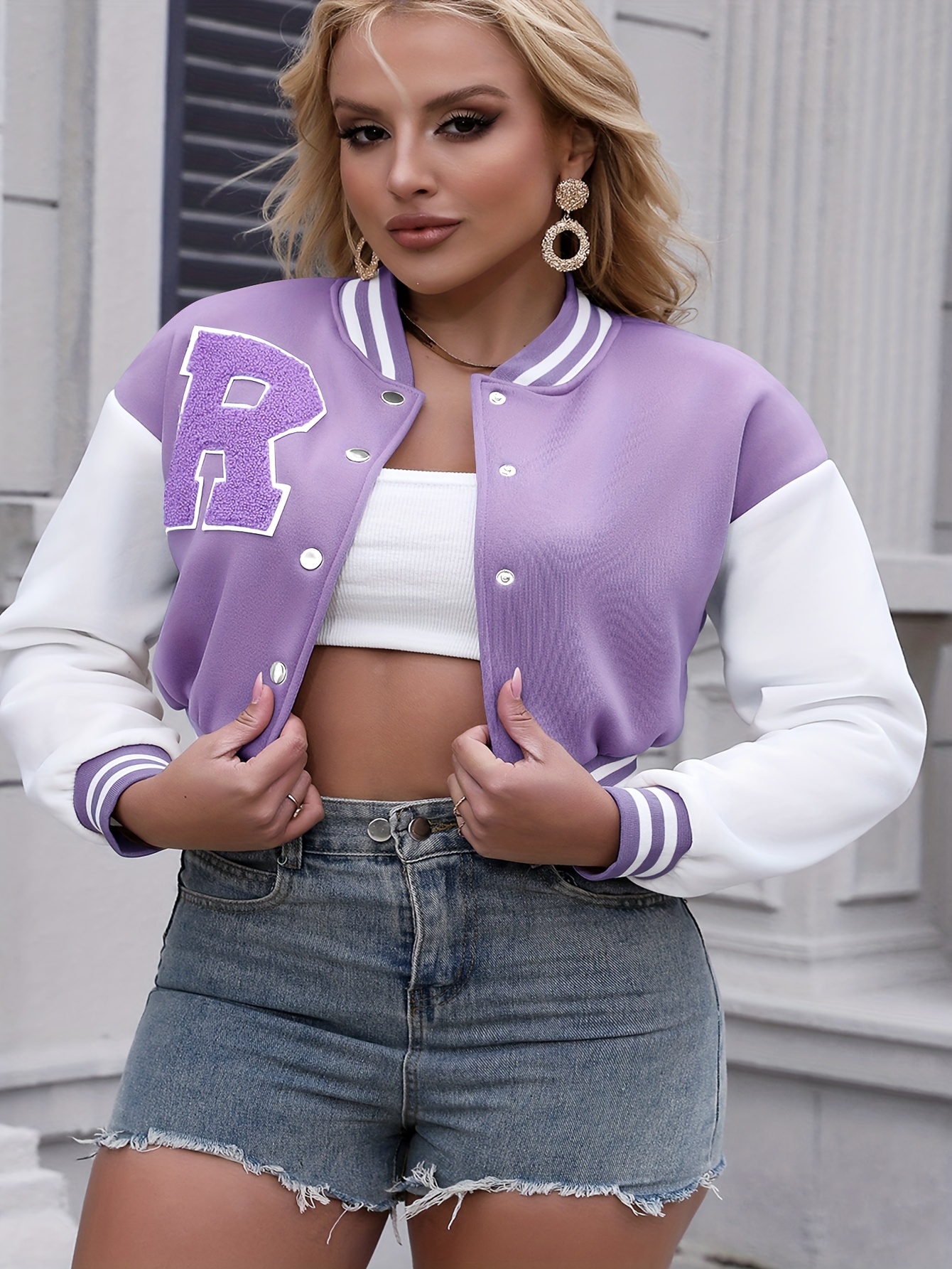 Bomber jacket 2024 crop top