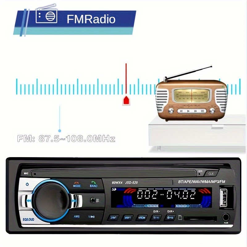 Comprar Radio de Coche 1 Din FM Audio Música USB/SD Bluetooth Estéreo  Reproductor MP3 12V/24V