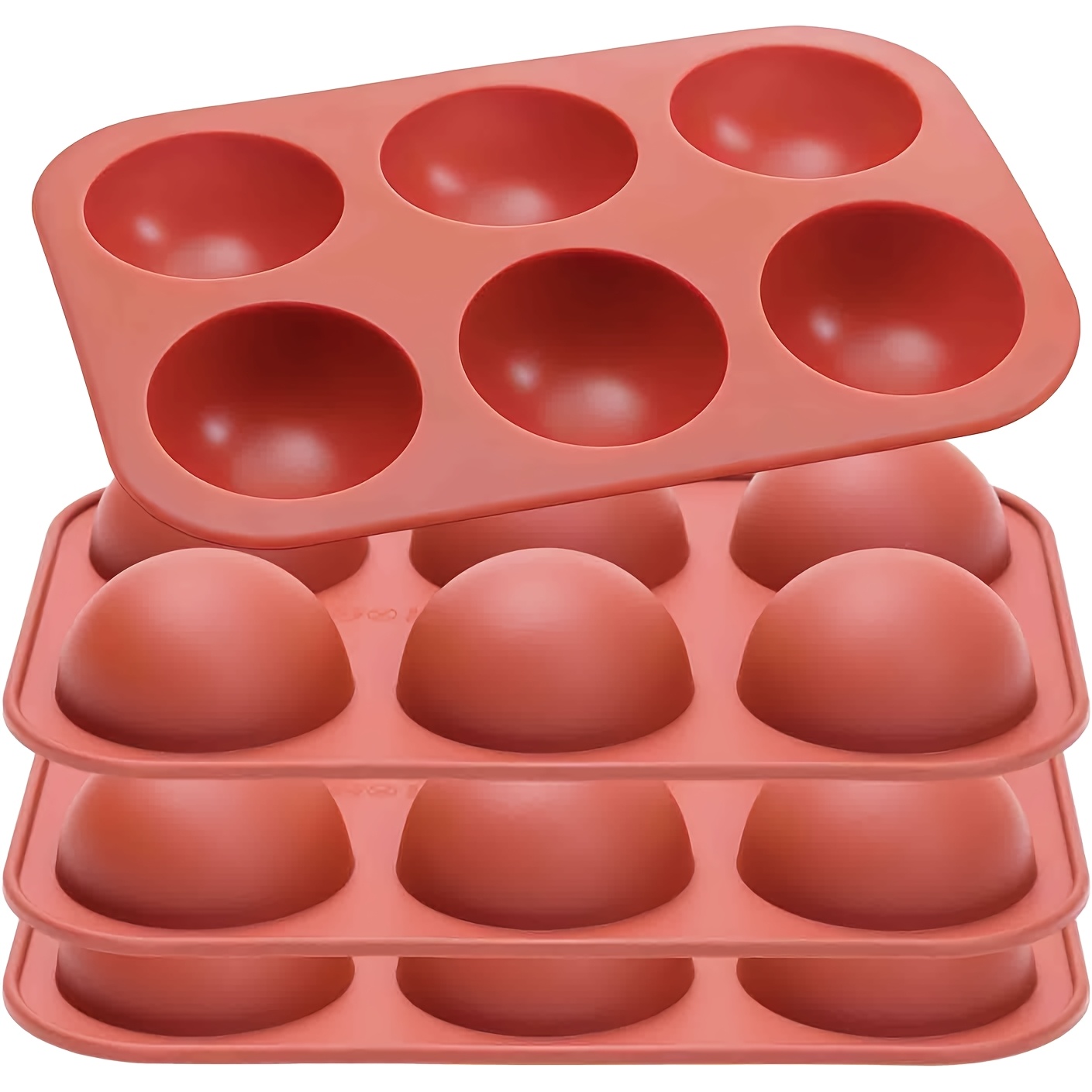 TEMU Lot de 4 moules en silicone semi-sphériques moyens réutilisables, antiadhésifs, pour gâteaux de , bonbons et mousse, pour les passionnés de