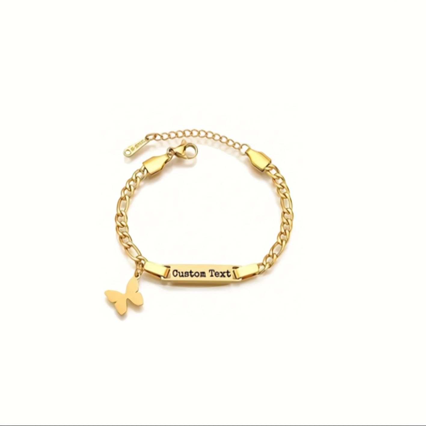 TEMU Personalized Custom Engraved Name Bracelet, Custom Titanium Steel Bracelet, With Stars/butterflies/crowns/hearts, Suitable For Female Mother