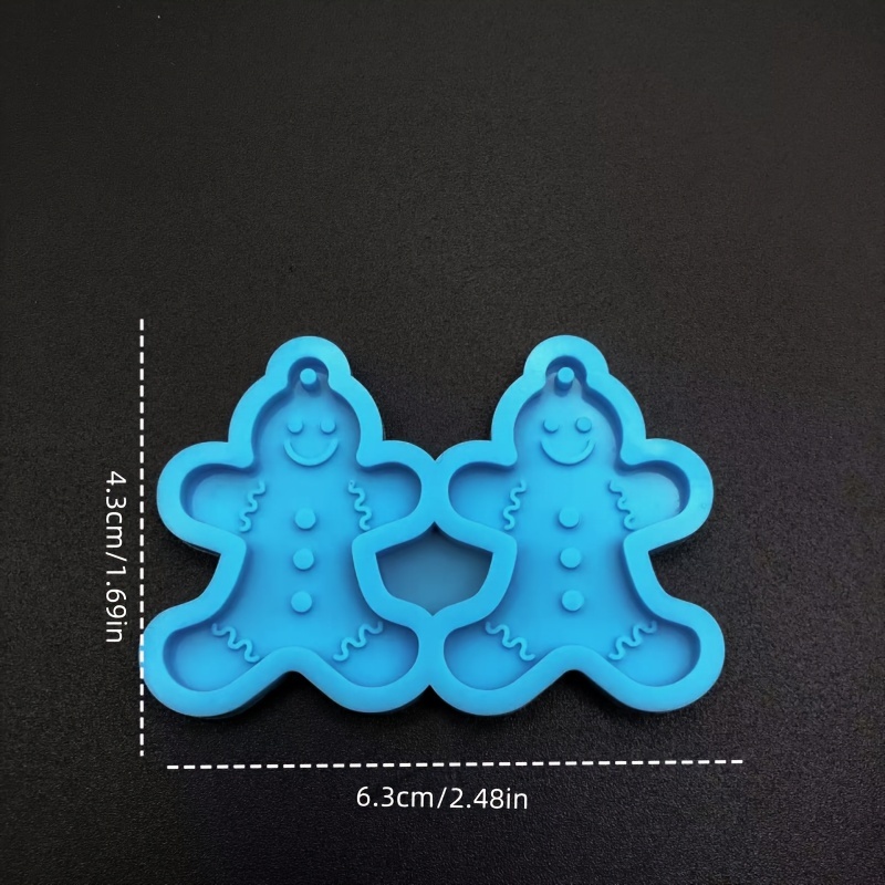 Christmas Series Gingerbread Man Earring Silicone Mold Ear Drop Decoration Crystal Dropping Mold Pendant Hanging Ornament Epoxy Resin Mold