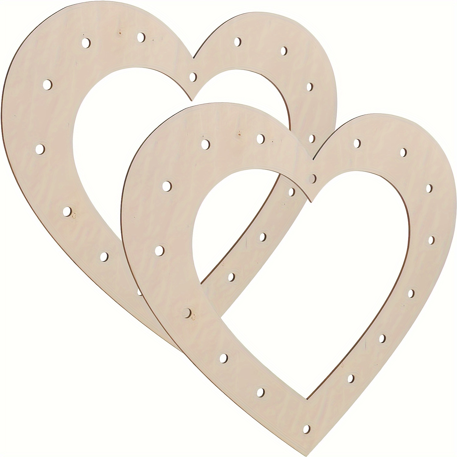 

2pcs Heart-shaped Wooden Wreath Frames For Diy Crafts - Unpainted Floral Hoops For Home Decor, Weddings, Bridal Showers & Easter