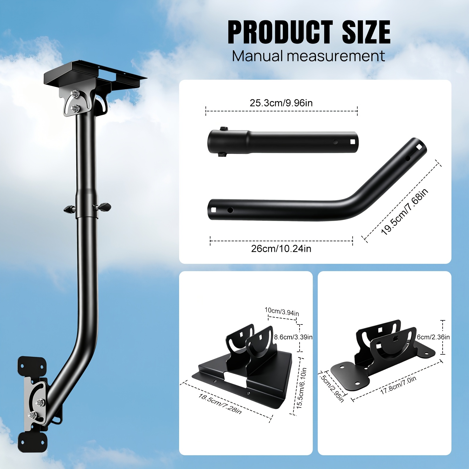 Image of Starlink Gen 3 Mount 360° Adjustable V3 Starlink Wall Link Pole Mounting Kit With Starlink Gen 3 Pipe Adapter For 4/4x/v3 Kit Satellite