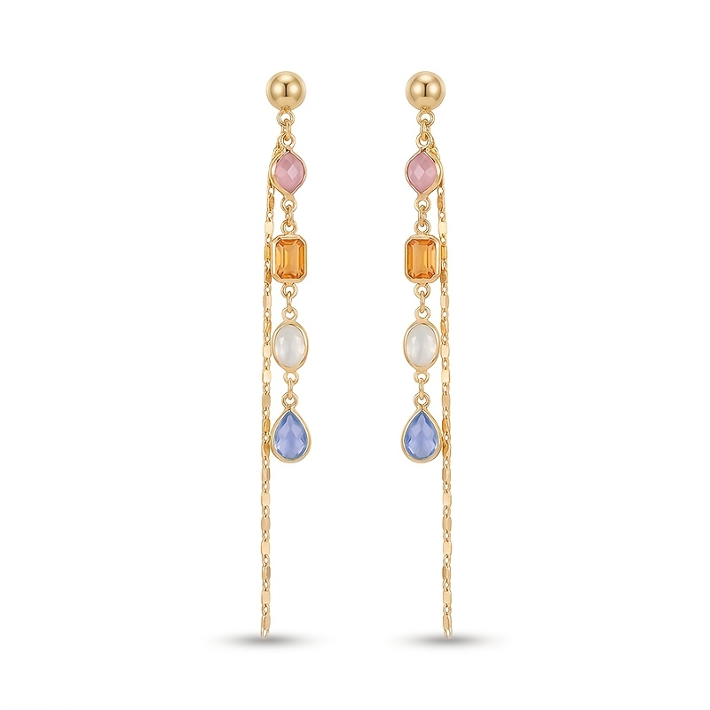 TEMU Lxalry 1 Pair Of Women's Fashion Dangle Earrings, Vintage Bohemian Style For Vacation And Party Wear, Handcrafted Geometric Copper Pendants With