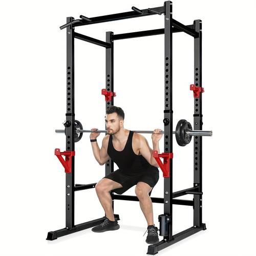 power rack rack cage for weight training adjustable squat stand rack for home gym equipment lifting cage with 660lb capacity