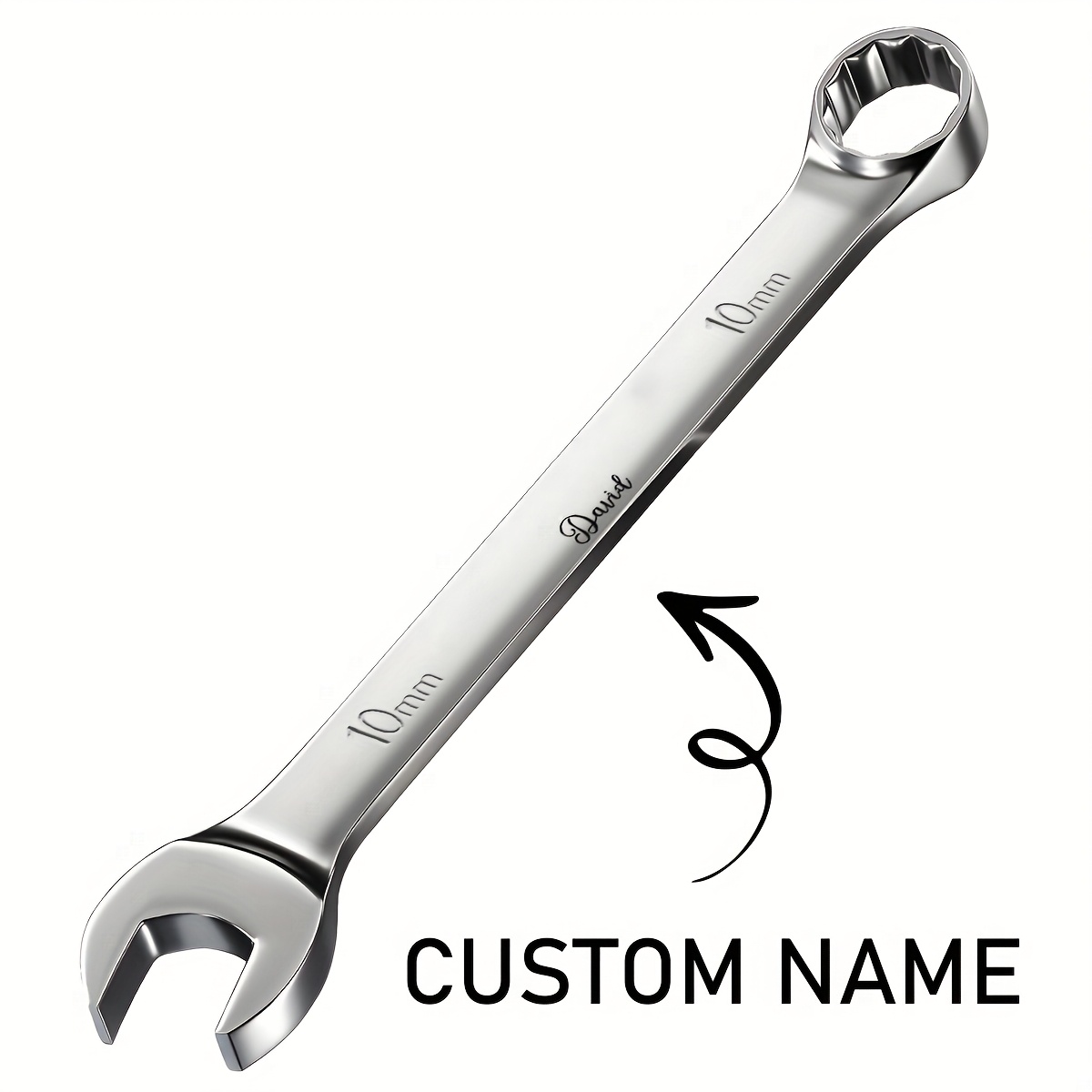 TEMU Custom Name Dual Wrench 1pc Practical Tool Gift For Men Dad Husband Brother Ideal For Car Bike Repair Christmas Thanksgiving Birthday Wedding