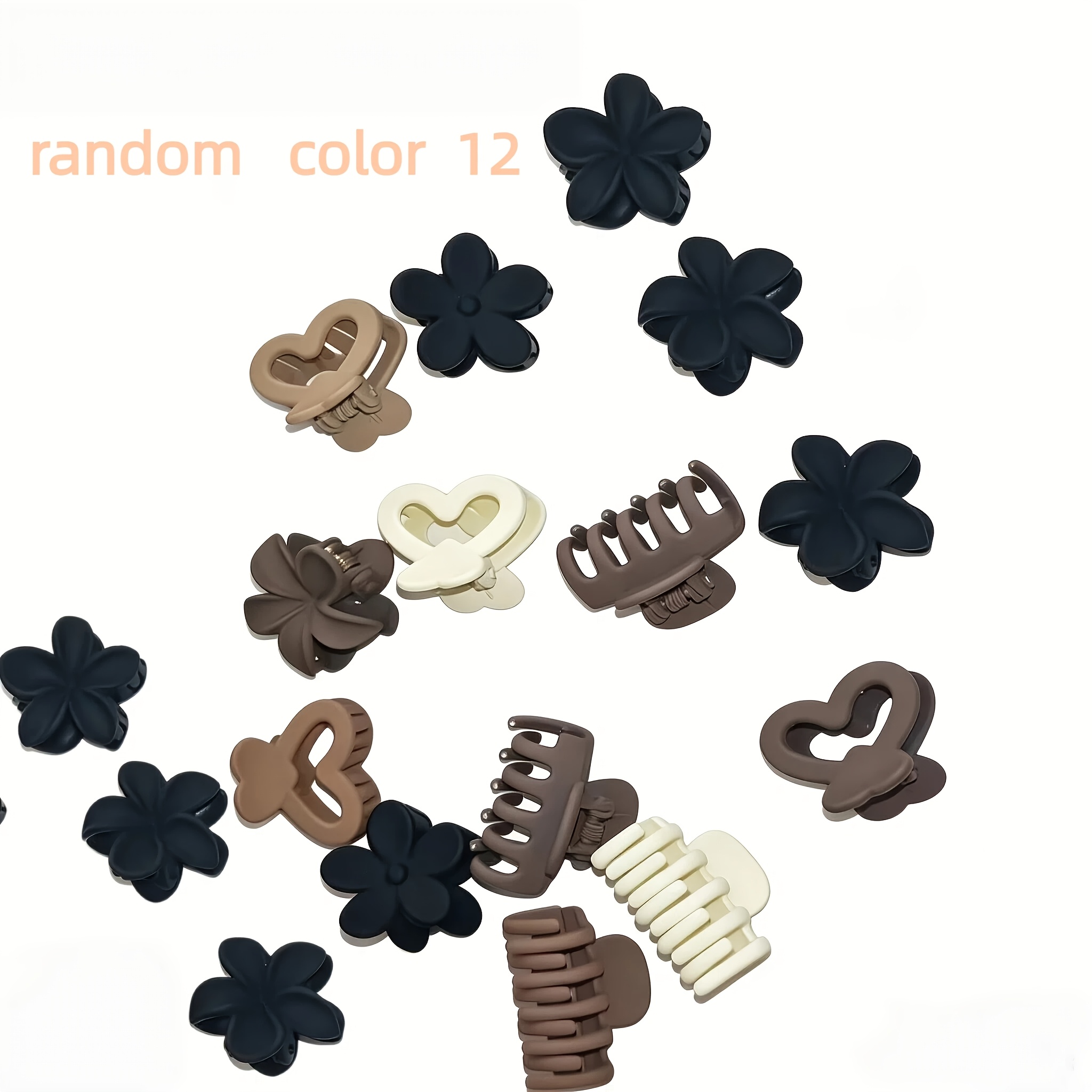 12pcs Stylish Matte Bow Clips Set
