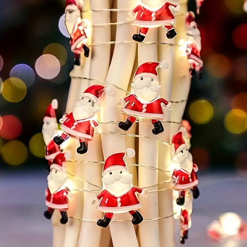 Led Christmas Light String Small Color Light Flashing Light String Snowman Santa Claus Holiday Decoration Light Atmosphere Light Eid Mubarak