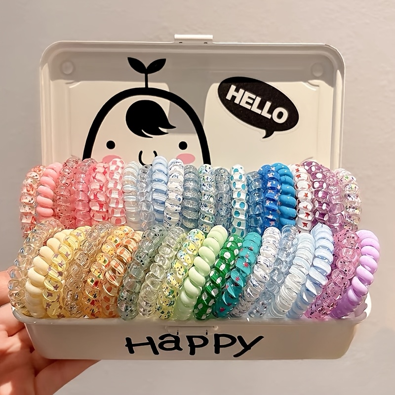 Candy-Colored Telephone Wire Spiral Headbands, 1/3pcs Set