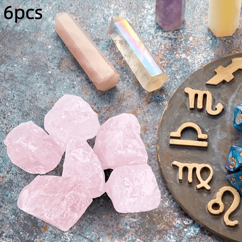 TEMU Confezione da 1 pz/2 pz/6 pz/12 pz di naturale grezza, rosa per lavorazione a tumbler, lucidatura, decorazione per acquario, decorazioni per la